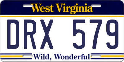 WV license plate DRX579