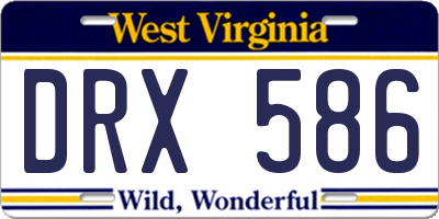 WV license plate DRX586