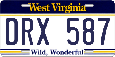 WV license plate DRX587