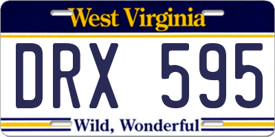WV license plate DRX595