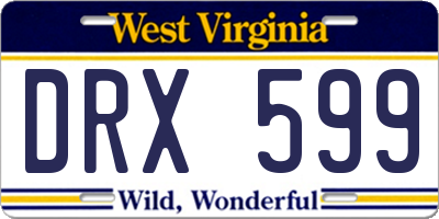 WV license plate DRX599