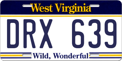 WV license plate DRX639