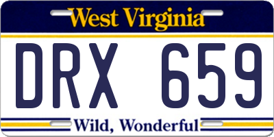 WV license plate DRX659