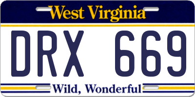 WV license plate DRX669