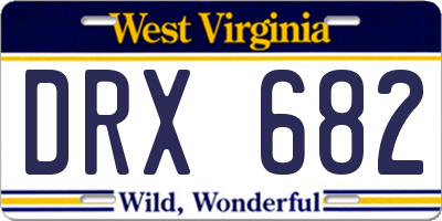 WV license plate DRX682