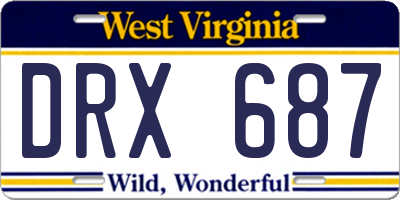 WV license plate DRX687