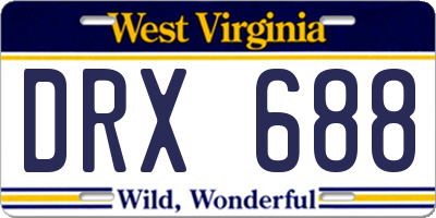 WV license plate DRX688
