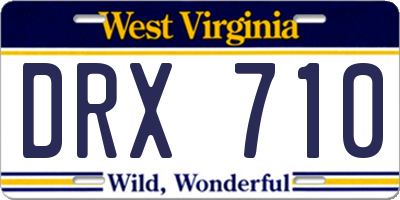 WV license plate DRX710