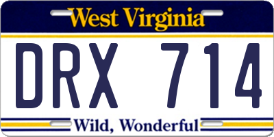 WV license plate DRX714