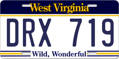 WV license plate DRX719