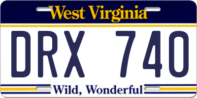 WV license plate DRX740