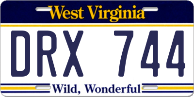 WV license plate DRX744