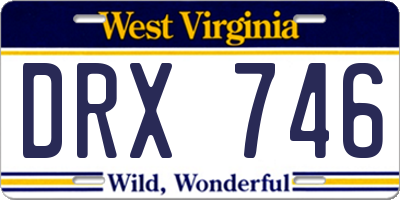 WV license plate DRX746