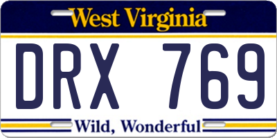WV license plate DRX769