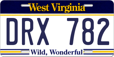 WV license plate DRX782