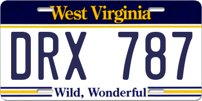 WV license plate DRX787