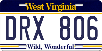 WV license plate DRX806