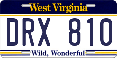WV license plate DRX810