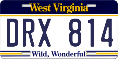 WV license plate DRX814