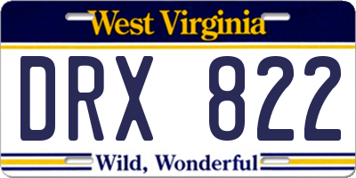 WV license plate DRX822