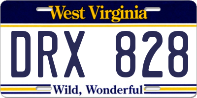 WV license plate DRX828