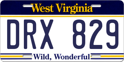 WV license plate DRX829