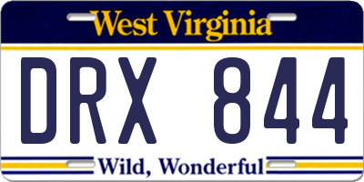 WV license plate DRX844