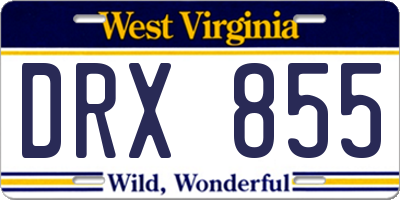WV license plate DRX855