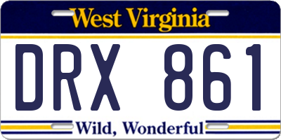 WV license plate DRX861