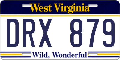WV license plate DRX879