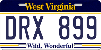 WV license plate DRX899