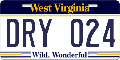 WV license plate DRY024