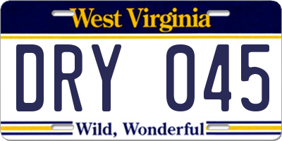WV license plate DRY045