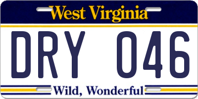 WV license plate DRY046