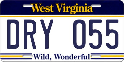 WV license plate DRY055