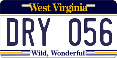 WV license plate DRY056