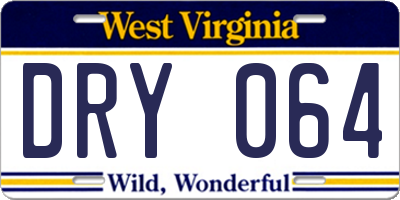 WV license plate DRY064