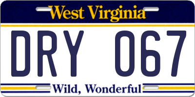 WV license plate DRY067