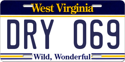 WV license plate DRY069