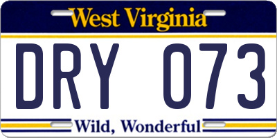 WV license plate DRY073