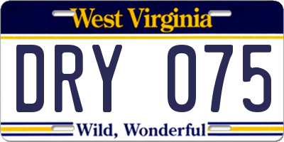 WV license plate DRY075