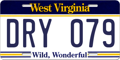 WV license plate DRY079