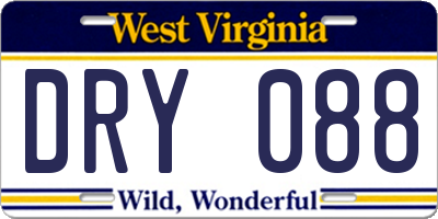 WV license plate DRY088