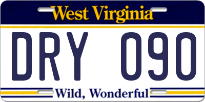 WV license plate DRY090