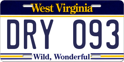 WV license plate DRY093