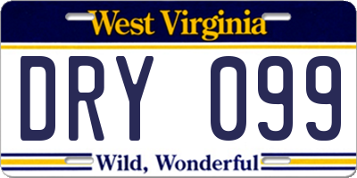 WV license plate DRY099