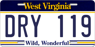 WV license plate DRY119