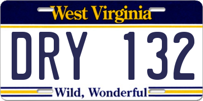 WV license plate DRY132