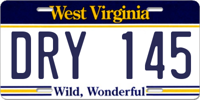 WV license plate DRY145