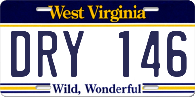 WV license plate DRY146